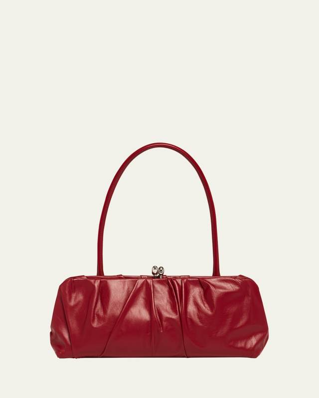 Goji Small Pleated Calfskin Shoulder Bag